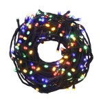 vidaXL Instalație cu 150 LED-uri, multicolor, 15 m, PVC