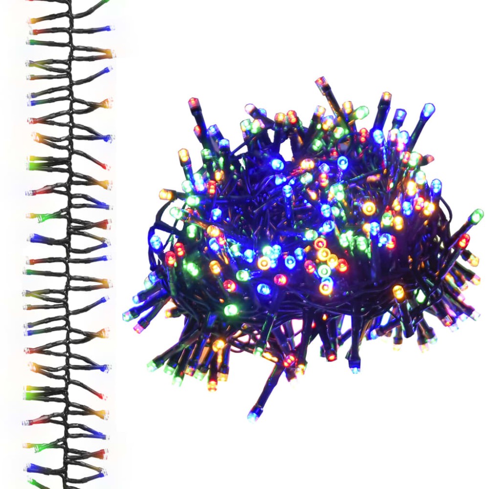 vidaXL Instalație tip cluster cu 400 LED-uri, multicolor, 7,4 m, PVC