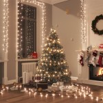 vidaXL Instalație compactă cu 2000 LED-uri, alb cald, 45 m, PVC