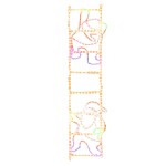 vidaXL Figurină Moș Crăciun pe scară, pliabilă, 552 LED-uri, 50x200 cm