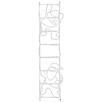 vidaXL Figurină Moș Crăciun pe scară, pliabilă, 552 LED-uri, 50x200 cm