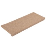 vidaXL Covorașe scări autoadezive, 15 buc., bej, 65x24,5x3,5 cm