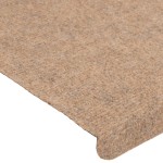 vidaXL Covorașe scări autoadezive, 15 buc., bej, 65x24,5x3,5 cm