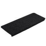 vidaXL Covorașe scări autoadezive, 15 buc., negru, 65x24,5x3,5 cm
