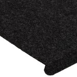 vidaXL Covorașe scări autoadezive, 15 buc., negru, 65x24,5x3,5 cm