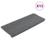 vidaXL Covorașe scări autoadezive, 15 buc., gri, 65x24,5x3,5 cm vidaXL Covorașe scări autoadezive, 15 buc., gri, 65x24,5x3,5 cm