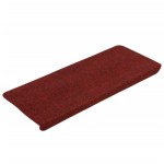 vidaXL Covorașe scări autoadezive, 15 buc., roșu, 65x24,5x3,5 cm