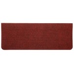 vidaXL Covorașe scări autoadezive, 15 buc., roșu, 65x24,5x3,5 cm
