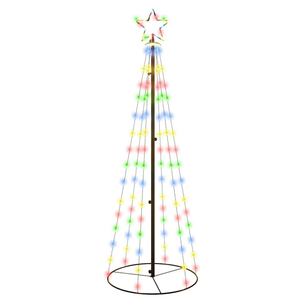vidaXL Brad de Crăciun conic, 108 LED-uri, multicolor, 70x180 cm