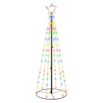 vidaXL Brad de Crăciun conic, 108 LED-uri, multicolor, 70x180 cm