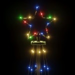 vidaXL Brad de Crăciun conic, 108 LED-uri, multicolor, 70x180 cm