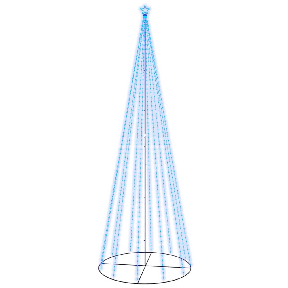 vidaXL Brad de Crăciun conic, 732 LED-uri, albastru, 160x500 cm