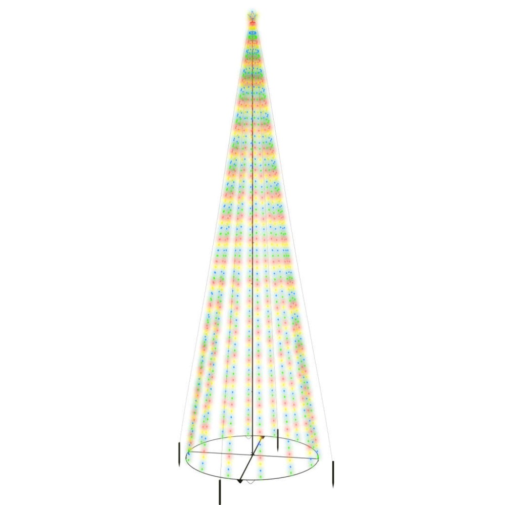 vidaXL Brad de Crăciun conic, 1134 LED-uri, multicolor, 230x800 cm