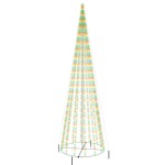 vidaXL Brad de Crăciun conic, 1134 LED-uri, multicolor, 230x800 cm