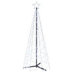 vidaXL Brad de Crăciun conic, 200 LED-uri, alb rece, 70x180 cm