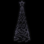 vidaXL Brad de Crăciun conic, 200 LED-uri, alb rece, 70x180 cm