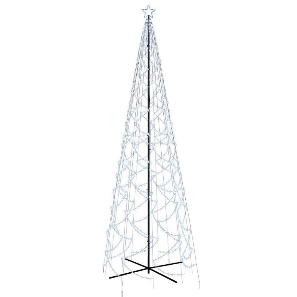 vidaXL Brad de Crăciun conic, 1400 LED-uri, alb rece, 160x500 cm