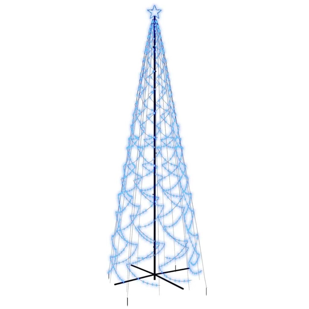vidaXL Brad de Crăciun conic, 1400 LED-uri, albastru, 160x500 cm