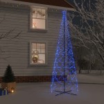 vidaXL Brad de Crăciun conic, 1400 LED-uri, albastru, 160x500 cm vidaXL Brad de Crăciun conic, 1400 LED-uri, albastru, 160x500 cm