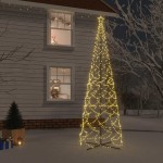 vidaXL Brad de Crăciun conic, 1400 LED-uri, alb cald, 160x500 cm vidaXL Brad de Crăciun conic, 1400 LED-uri, alb cald, 160x500 cm