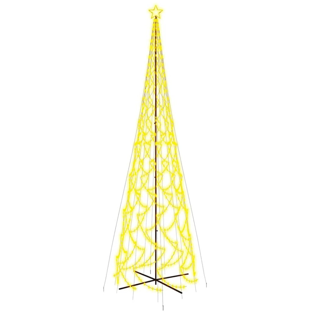 vidaXL Brad de Crăciun conic, 3000 LED-uri, alb cald, 230x800 cm