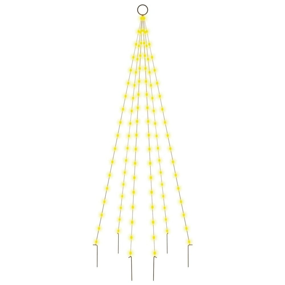 vidaXL Brad de Crăciun pe catarg, 108 LED-uri, alb cald, 180 cm