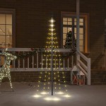 vidaXL Brad de Crăciun pe catarg, 108 LED-uri, alb cald, 180 cm vidaXL Brad de Crăciun pe catarg, 108 LED-uri, alb cald, 180 cm