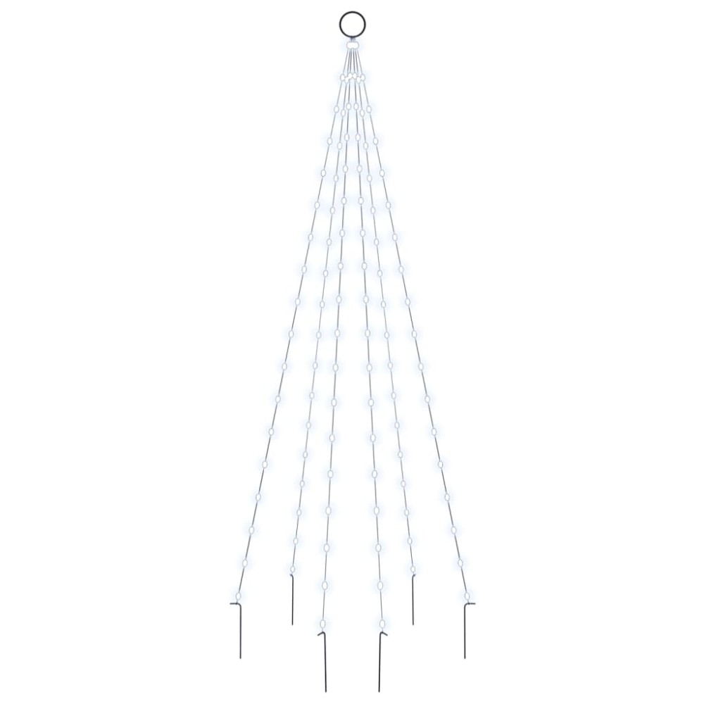 vidaXL Brad de Crăciun pe catarg, 108 LED-uri, alb rece, 180 cm