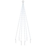 vidaXL Brad de Crăciun pe catarg, 108 LED-uri, alb rece, 180 cm