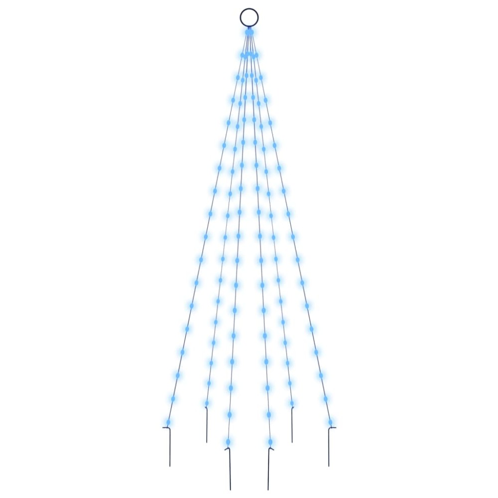 vidaXL Brad de Crăciun pe catarg, 108 LED-uri, albastru, 180 cm