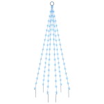 vidaXL Brad de Crăciun pe catarg, 108 LED-uri, albastru, 180 cm