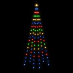 vidaXL Brad de Crăciun pe catarg, 108 LED-uri, multicolor, 180 cm