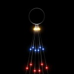 vidaXL Brad de Crăciun pe catarg, 108 LED-uri, multicolor, 180 cm