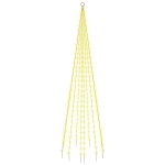 vidaXL Brad de Crăciun pe catarg, 310 LED-uri, alb cald, 300 cm