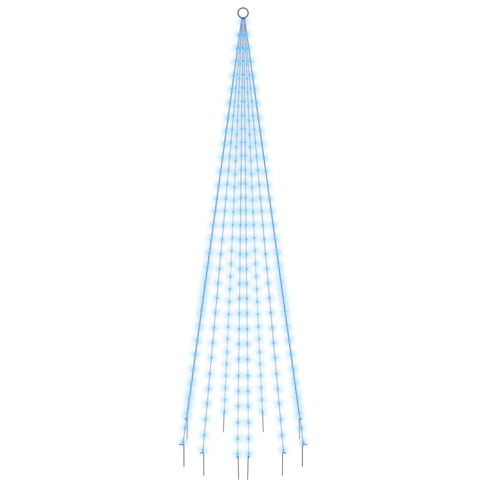 vidaXL Brad de Crăciun pe catarg, 310 LED-uri, albastru, 300 cm