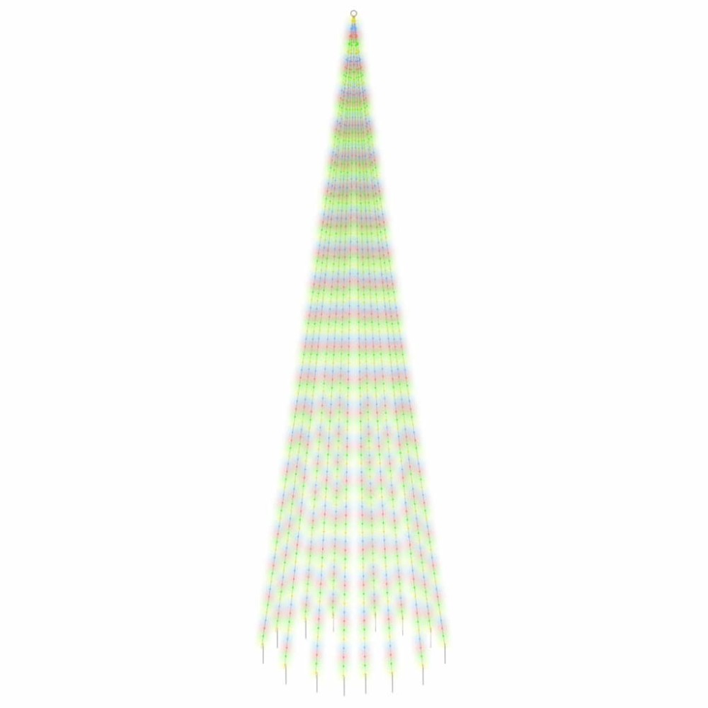 vidaXL Brad de Crăciun pe catarg, 1134 LED-uri, multicolor, 800 cm