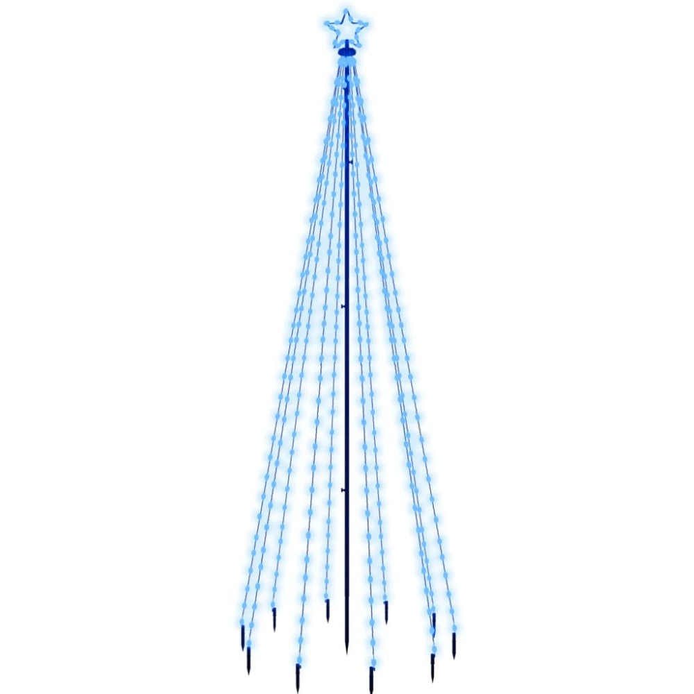 vidaXL Brad de Crăciun, 310 LED-uri albastre, 300 cm, cu țăruș