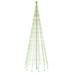 vidaXL Brad de Crăciun cu țăruș, 732 LED-uri, multicolor, 500 cm