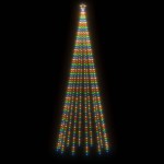 vidaXL Brad de Crăciun cu țăruș, 732 LED-uri, multicolor, 500 cm