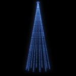 vidaXL Brad de Crăciun cu țăruș, 732 LED-uri, albastru, 500 cm