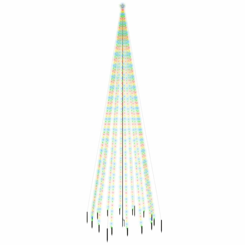 vidaXL Brad de Crăciun cu țăruș, 1134 LED-uri, multicolor, 800 cm