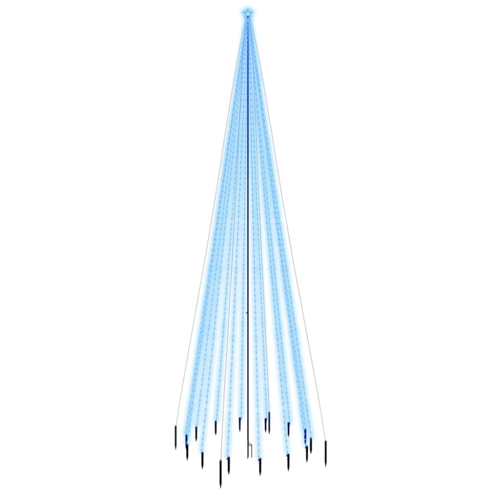vidaXL Brad de Crăciun cu țăruș, 1134 LED-uri, albastru, 800 cm