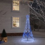 vidaXL Brad de Crăciun cu țăruș, 200 LED-uri, albastru, 180 cm vidaXL Brad de Crăciun cu țăruș, 200 LED-uri, albastru, 180 cm