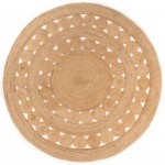 vidaXL Covor din iută cu design împletit, 180 cm, rotund vidaXL Covor din iută cu design împletit, 180 cm, rotund
