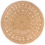 vidaXL Covor din iută cu design împletit, 210 cm, rotund vidaXL Covor din iută cu design împletit, 210 cm, rotund