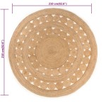 vidaXL Covor din iută cu design împletit, 210 cm, rotund vidaXL Covor din iută cu design împletit, 210 cm, rotund