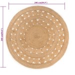 vidaXL Covor din iută cu design împletit, 240 cm, rotund vidaXL Covor din iută cu design împletit, 240 cm, rotund