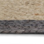 vidaXL Covor manual cu margine gri închis, 180 cm, iută vidaXL Covor manual cu margine gri închis, 180 cm, iută