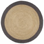 vidaXL Covor manual cu margine gri închis, 240 cm, iută vidaXL Covor manual cu margine gri închis, 240 cm, iută
