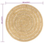 vidaXL Covor manual din iută împletită, 180 cm